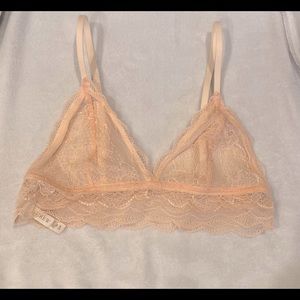 J. Crew Lace Bralette, Size Small, Salmon Pink